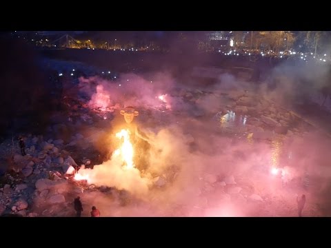 Καρναβαλι Ξανθης 2017 καψιμο του «Τζαρου» και πυροτεχνηματα