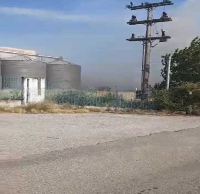 Μεγάλη πυρκαγιά κοντά στο εργοστάσιο της ΕΛΒΙΖ στην Ξάνθη