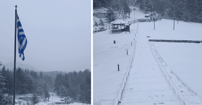 Ισχνή χιονόπτωση στην Ξάνθη – Το έστρωσε στο Δασικό Χωριό