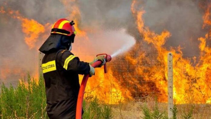 Στις φλόγες συγκρότημα κατοικιών στη Μελίβοια - Δέκα πυροσβέστες στην κατάσβεση