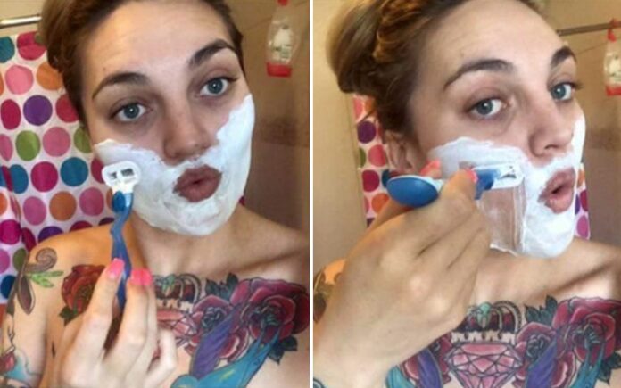 Νεαρή δημοσιεύει φωτογραφίες που ξυρίζει το πρόσωπό της για να δώσει ένα μήνυμα