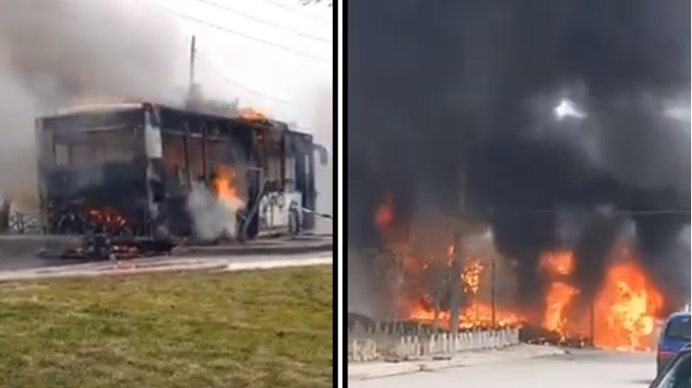 Στις φλόγες λεωφορείο του ΚΤΕΛ που εκτελούσε το δρομολόγιο Αθήνα – Θεσσαλονίκη